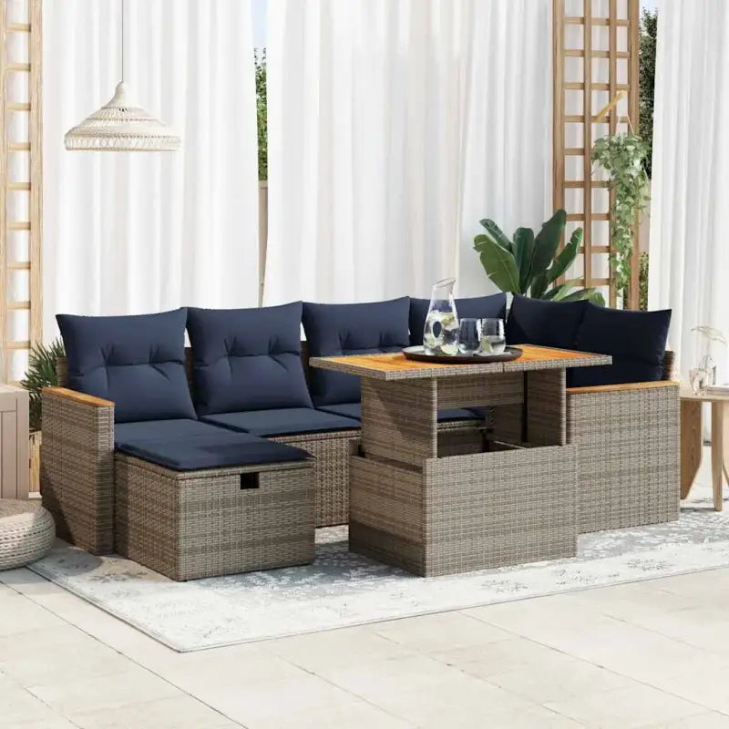 Zwarte loungeset van gepoedercoat staal voor tuin en terras - Grijs / met opbergruimte - Tuinsets
