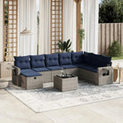 Zwarte loungeset van gepoedercoat staal voor tuin en terras - Grijs / zonder opbergruimte - Tuinsets