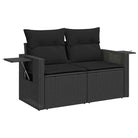 Zwarte loungeset van gepoedercoat staal voor tuin en terras - Tuinsets