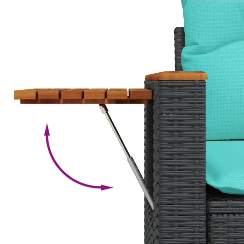 Zwarte loungeset van gepoedercoat staal voor tuin en terras - Tuinsets