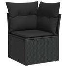 Zwarte loungeset van gepoedercoat staal voor tuin en terras - Tuinsets