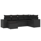Zwarte loungeset van gepoedercoat staal voor tuin en terras - Tuinsets
