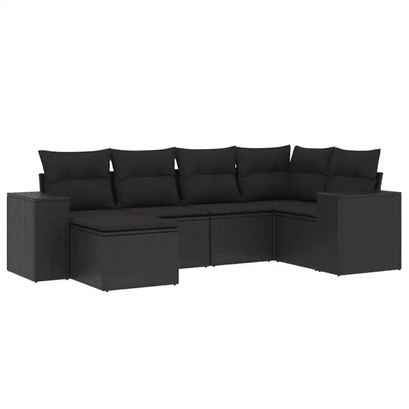 Zwarte loungeset van gepoedercoat staal voor tuin en terras - Tuinsets