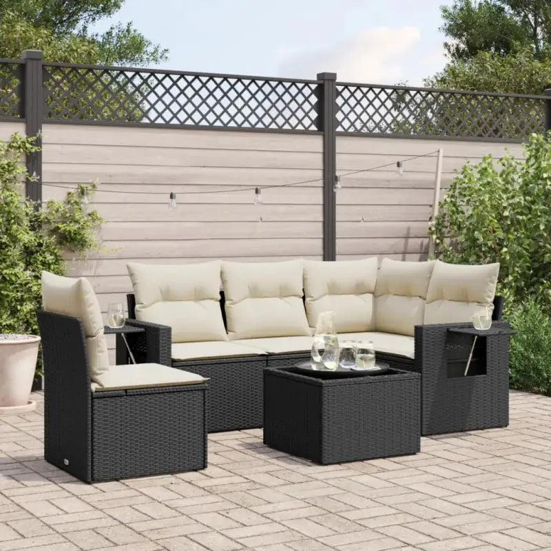 Zwarte loungeset van gepoedercoat staal voor tuin en terras - Tuinsets