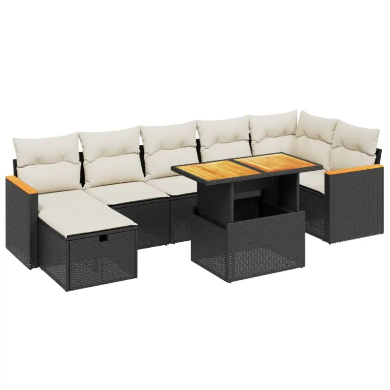 Zwarte loungeset van gepoedercoat staal voor tuin en terras - Tuinsets