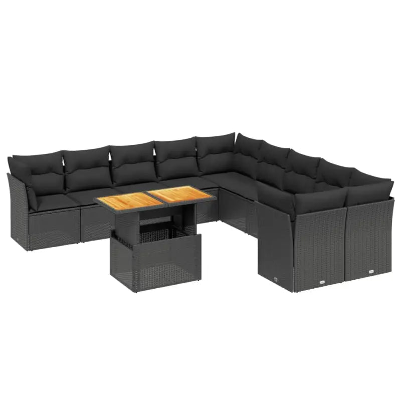 Zwarte loungeset van gepoedercoat staal voor tuin en terras - Tuinsets