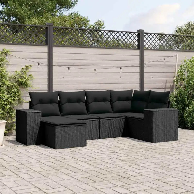 Zwarte loungeset van gepoedercoat staal voor tuin en terras - Zwart / Met tafel - Tuinsets