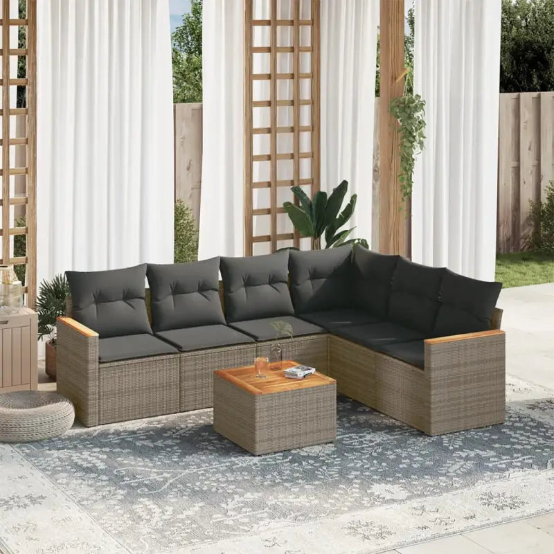Zwarte loungeset van gepoedercoat staal voor tuin of terras - Grijs / Met tafel - Tuinsets