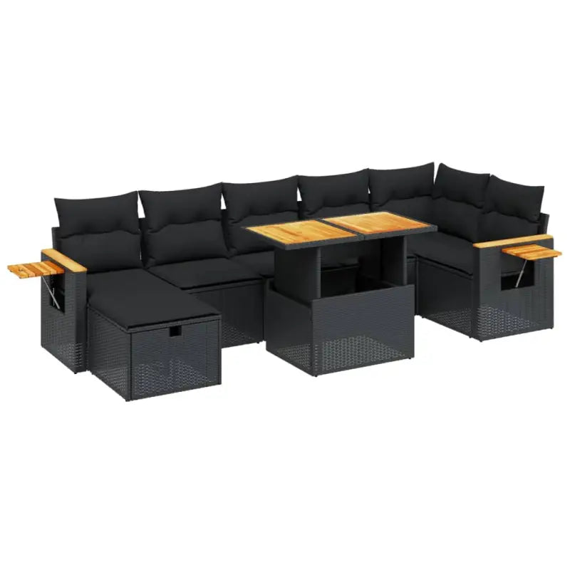 Zwarte loungeset van gepoedercoat staal voor tuin of terras - Tuinsets