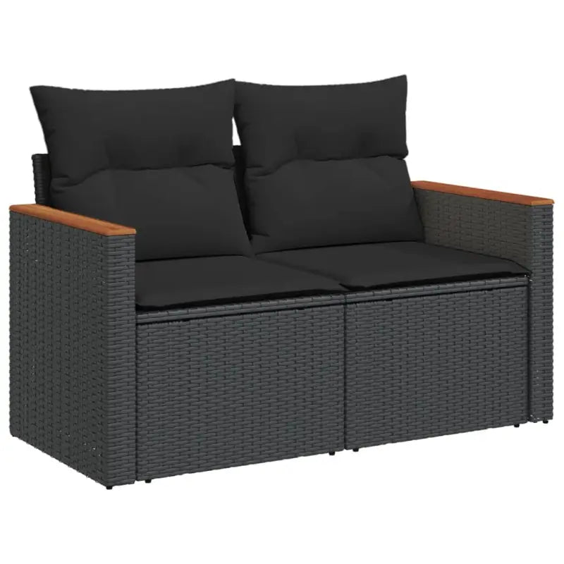 Zwarte loungeset van gepoedercoat staal voor tuin of terras - Tuinsets