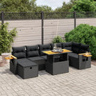 Zwarte loungeset van gepoedercoat staal voor tuin of terras - Tuinsets