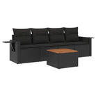 Zwarte loungeset van gepoedercoat staal voor tuin of terras - Tuinsets