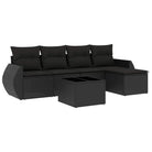 Zwarte loungeset van gepoedercoat staal voor tuin of terras - Tuinsets