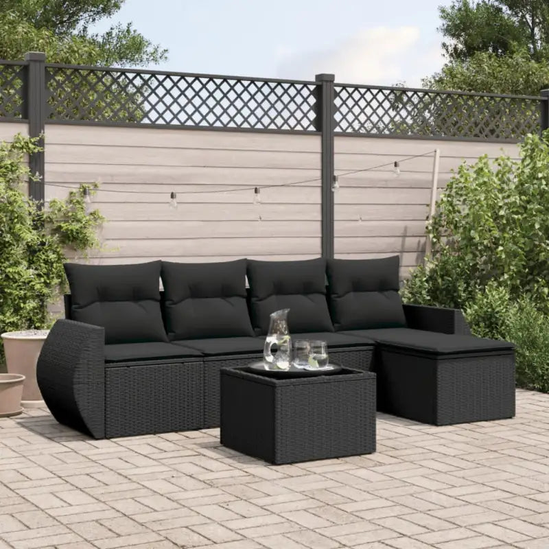 Zwarte loungeset van gepoedercoat staal voor tuin of terras - Zwart / Zonder tafel - Tuinsets