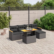 Zwarte loungeset van gepoedercoated staal voor uw tuin of terras - Tuinsets