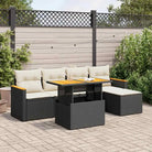 Zwarte loungeset van gepoedercoated staal voor uw tuin of terras - Zwart en crème / met opbergruimte - Tuinsets