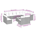 Zwarte loungeset van poly rattan met gepoedercoat staal en ruime afmetingen - Tuinsets