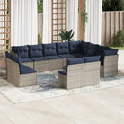 Zwarte loungeset van poly rattan met gepoedercoat staal en ruime afmetingen - Beige en grijs / Zonder tafel - Tuinsets