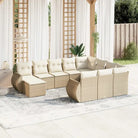 Zwarte loungestoel van gepoedercoat staal met ruime afmetingen - beige en crèmekleurig / Tafel + 2x hoek + 6x midden
