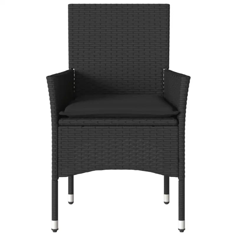 Zwarte poly rattan tuinstoelen met wasbare hoes voor buitenplezier - Tuinstoelen