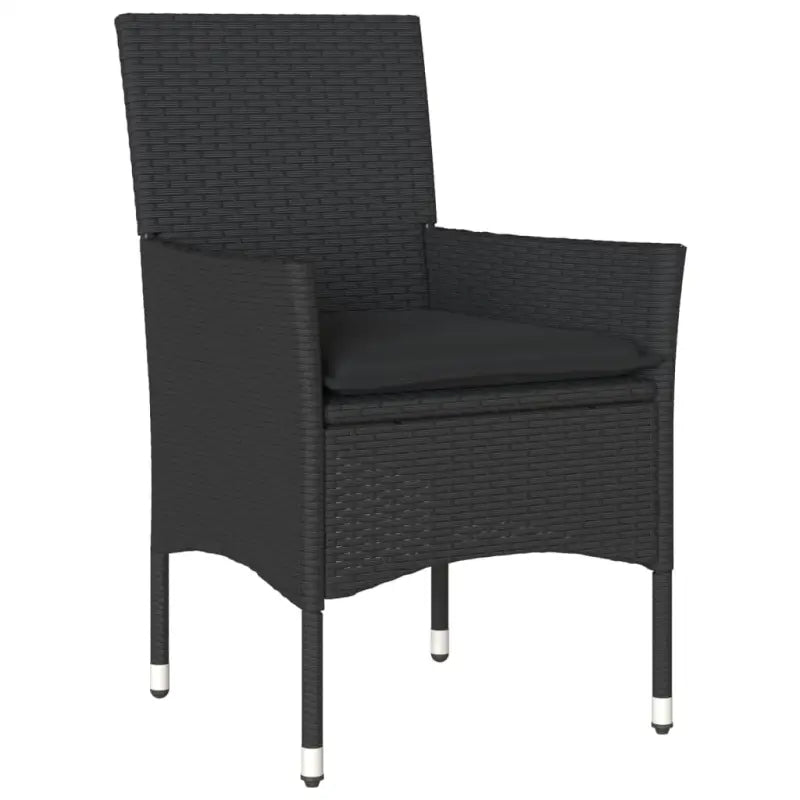 Zwarte poly rattan tuinstoelen met wasbare hoes voor buitenplezier - Tuinstoelen