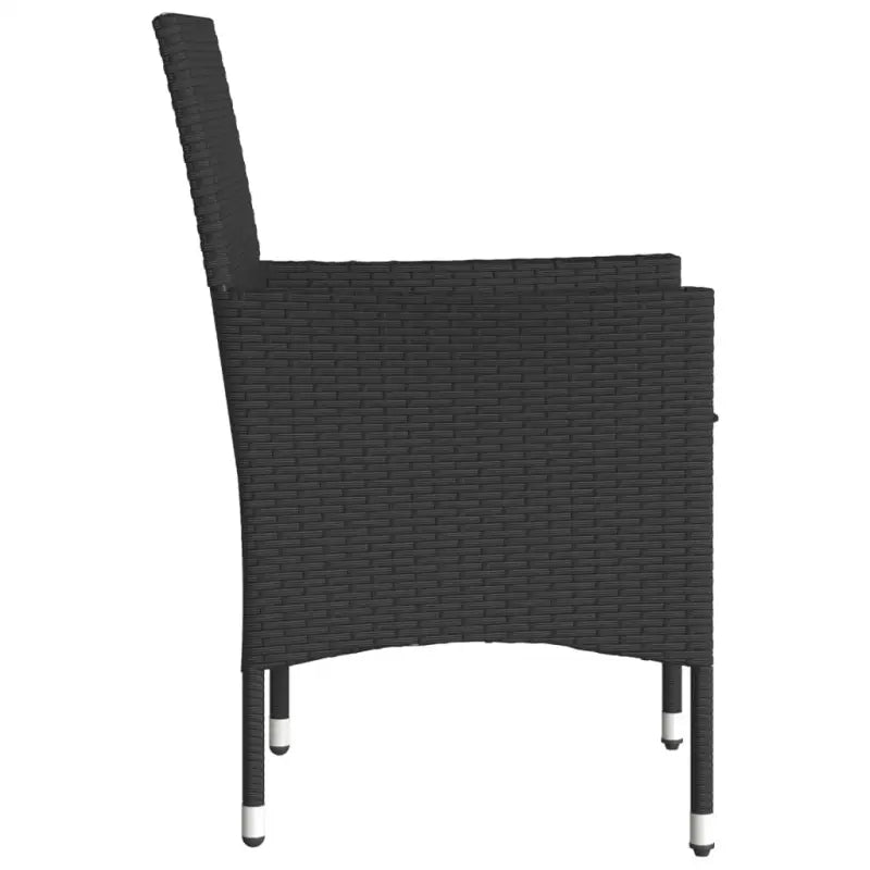 Zwarte poly rattan tuinstoelen met wasbare hoes voor buitenplezier - Tuinstoelen