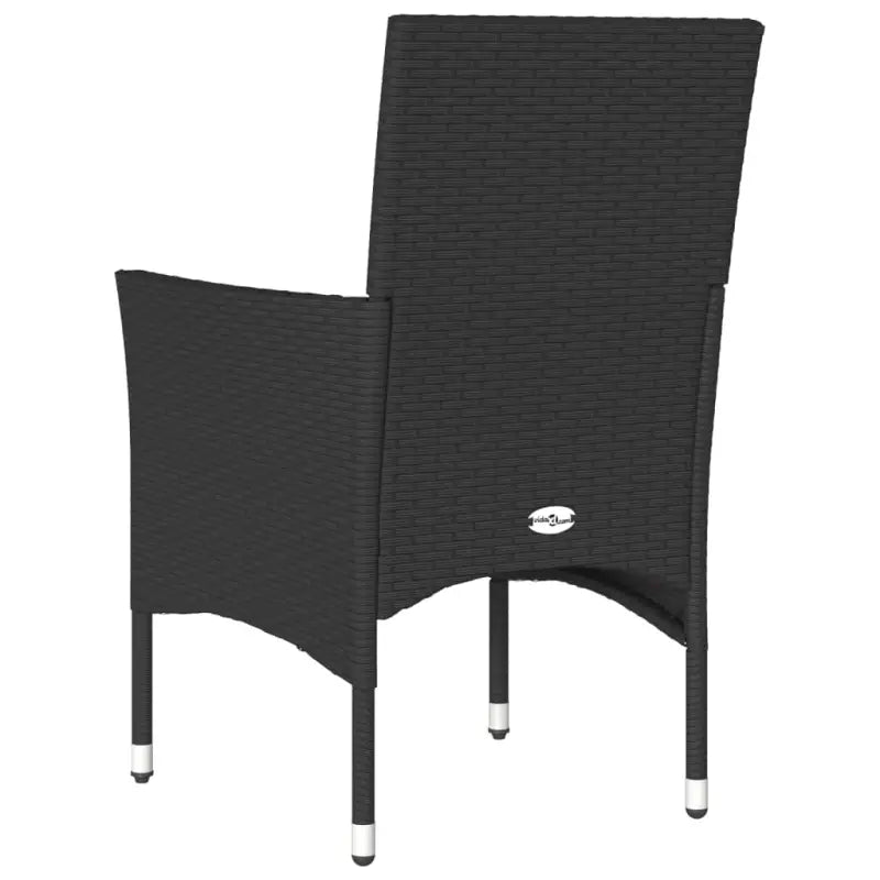 Zwarte poly rattan tuinstoelen met wasbare hoes voor buitenplezier - Tuinstoelen