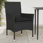 Zwarte poly rattan tuinstoelen met wasbare hoes voor buitenplezier - Tuinstoelen