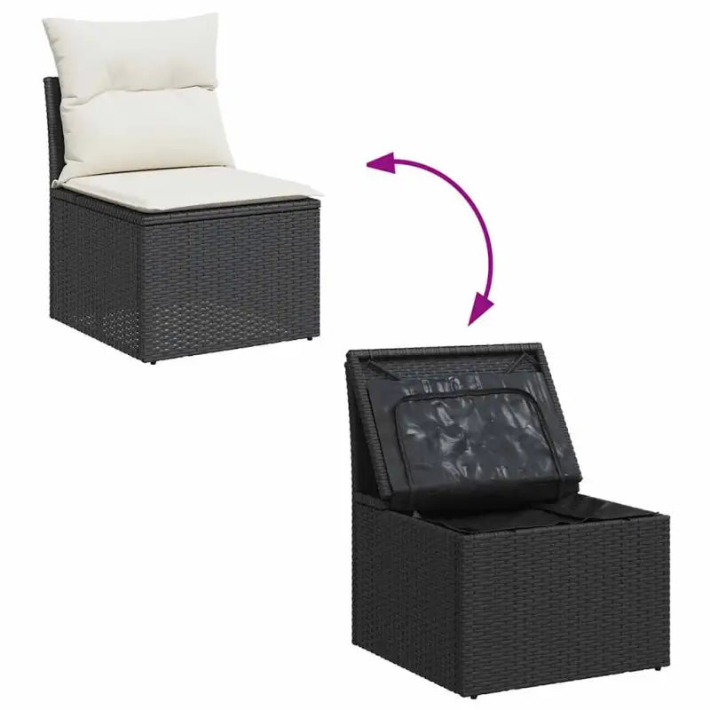 Zwarte tuin loungeset met gepoedercoat staal en waterdichte tas - Tuinsets