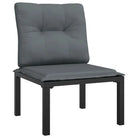 Zwarte tuin loungeset met gepoedercoat staal en weerbestendig PE-rattan - Tuinsets