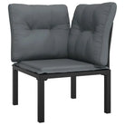Zwarte tuin loungeset met gepoedercoat staal en weerbestendig PE-rattan - Tuinsets