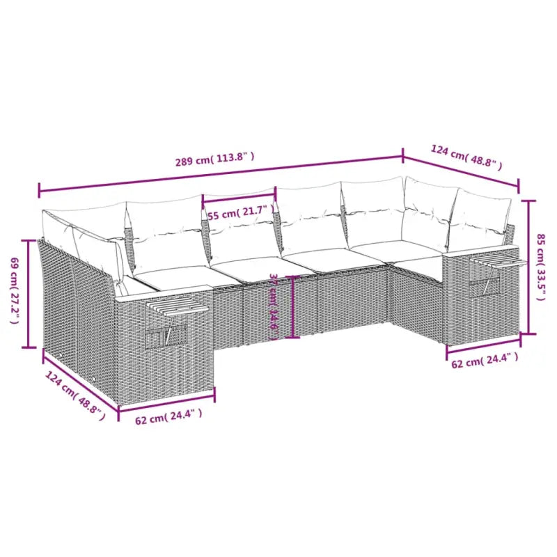 Zwarte tuin loungeset met waterdichte tas en gepoedercoat staal - Tuinsets