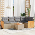 Zwarte tuin loungeset met waterdichte zak en gepoedercoat staal - Beige en grijs / Met tafel - Tuinsets