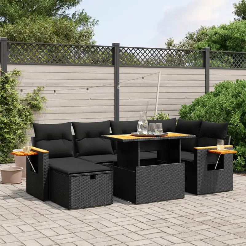 Zwarte tuin loungeset van gepoedercoat staal met mooie afmetingen - Tuinsets