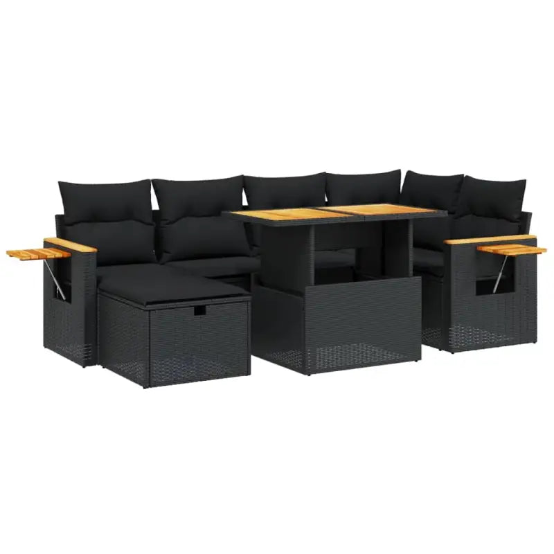 Zwarte tuin loungeset van gepoedercoat staal met mooie afmetingen - Tuinsets