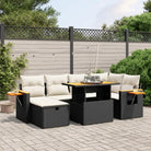 Zwarte tuin loungeset van gepoedercoat staal met mooie afmetingen - Zwart en crème / zonder opbergruimte - Tuinsets