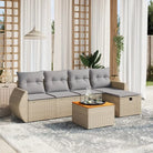 Zwarte tuinbank van gepoedercoat staal voor comfortabel terrasgebruik - Beige en grijs / zonder opbergruimte - Tuinsets