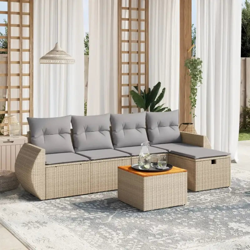 Zwarte tuinbank van gepoedercoat staal voor comfortabel terrasgebruik - Beige en grijs / zonder opbergruimte - Tuinsets