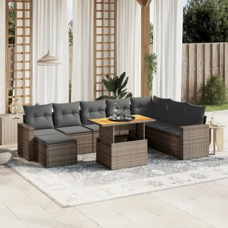 Zwarte tuinhasset met gepoedercoat staal voor comfortabel buiten genieten - Grijs / zonder opbergruimte - Tuinsets