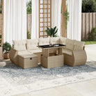 Zwarte tuiniszet met gepoedercoat staal voor buitenplezier - beige en crèmekleurig / Met tafel - Tuinsets