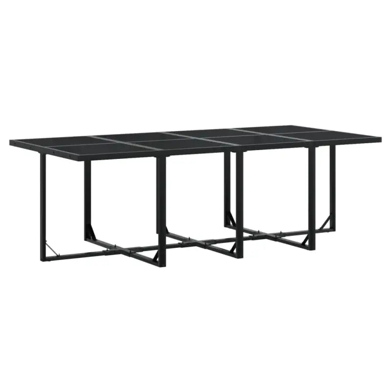 Zwarte tuinset met gehard glas en wasbare hoes voor buitenplezier - Tuinsets