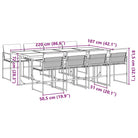 Zwarte tuinset met gehard glas en wasbare hoes voor buitenplezier - Tuinsets