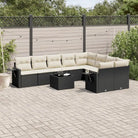 Zwarte tuinset met gepoedercoat staal afmetingen en waterdichte tas - Zwart en crème / Met tafel - Tuinsets