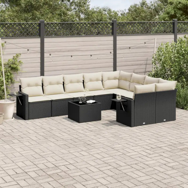 Zwarte tuinset met gepoedercoat staal afmetingen en waterdichte tas - Zwart en crème / Met tafel - Tuinsets