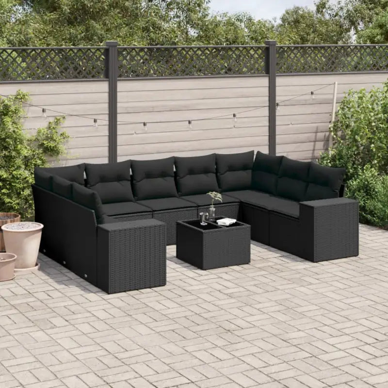 Zwarte tuinset met gepoedercoat staal en comfortabele afmetingen - Zwart / Met tafel - Tuinsets
