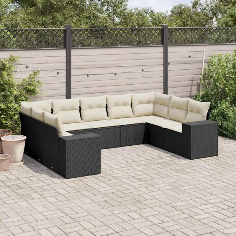 Zwarte tuinset met gepoedercoat staal en comfortabele afmetingen - Zwart en crème / Zonder tafel - Tuinsets