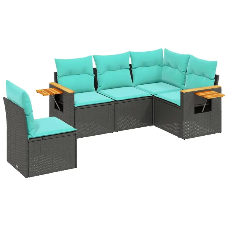 Zwarte tuinset met gepoedercoat staal en comfortabele afmetingen zitting - Tuinsets