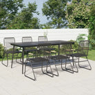 Zwarte tuinset met gepoedercoat staal en duurzaam PVC-rattan - 7 - Tuinsets