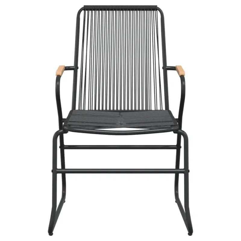 Zwarte tuinset met gepoedercoat staal en duurzaam PVC-rattan - Tuinsets
