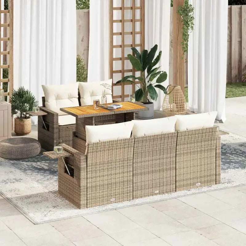 Zwarte tuinset met gepoedercoat staal en waterdichte tas voor buitenplezier - beige en crèmekleurig / met opbergruimte